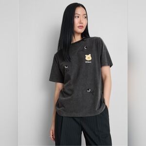 Disney Winnie The Pooh Cotton Celebration T-Shirt Charcoal Acid Wash Primark